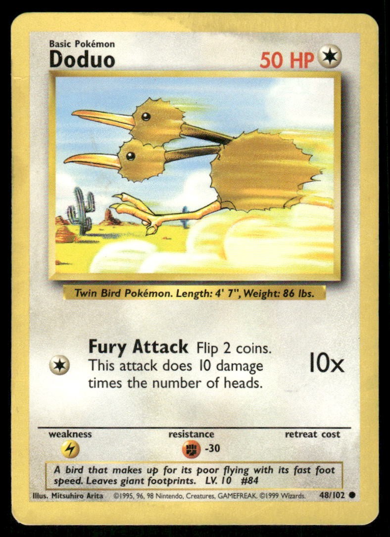 Doduo 48/102 Base Set Pokemon TCG trading card