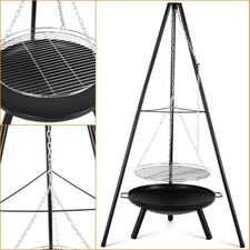 Schwenkgrill Grillrost Dreibein Feuertopf tragbarer Grill Camping Garten Feuer