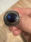 VERY NICE  1982 SAPPHIRE GOLDLANCE TRILLIUM  CLASS RING SIZE 8.9   12.4 GRAM