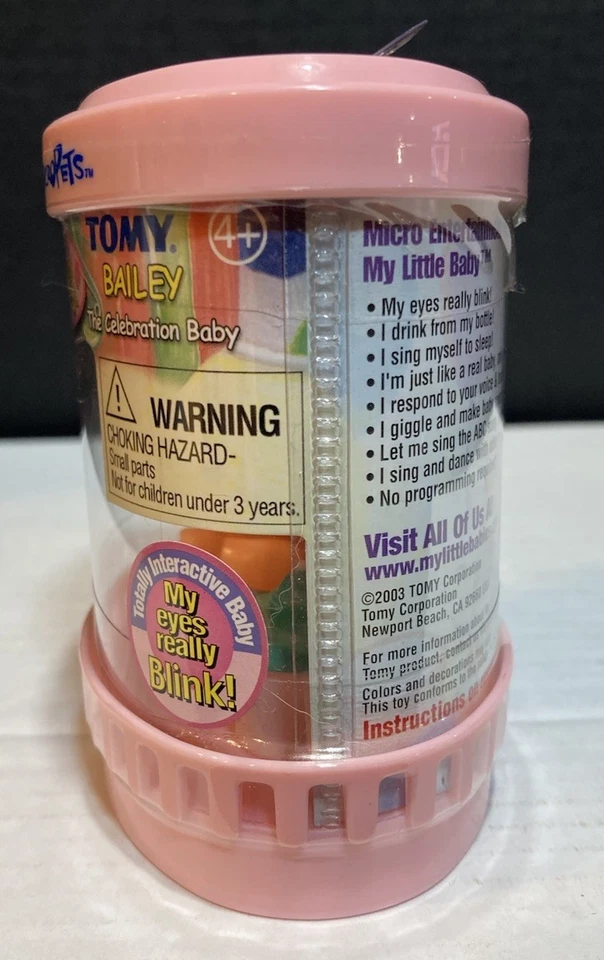 Brinquedo interativo vintage 2003 Tomy My Little Baby Bailey Celebration novo na caixa lacrado - Imagem 2 de 4