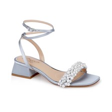Women's Jewel Badgley Mischka Payton Square Toe Evening Sandals Mist Satin