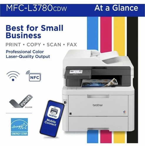 Brother MFC-L3780CDW Wired & Wireless Laser Multifunction Printer - Color - Afbeelding 8 van 8