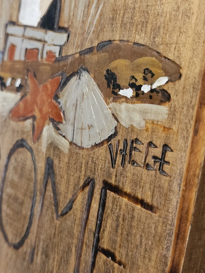 Letrero de bienvenida de faro de madera tallado a mano pintado a mano ÚNICO EN SU CLASE Foto 4 de 4