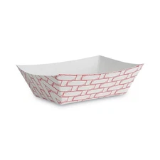 Boardwalk 30LAG100 1 lb Capacity Paper Food Baskets - Red/White (1000/CT) New