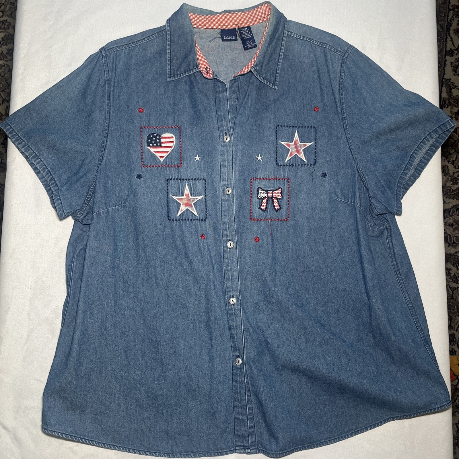 Vintage Basic Edition Women’s Denim Button Up Shi… - image 1