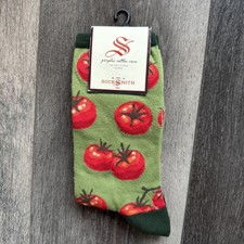 NWT Socksmith Women's Graphic Cotton Crew Socks   Tomatoes   Novelty Footwear