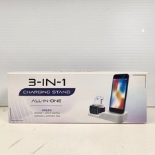 3-in-1 Charging Stand Dock for iPhone Apple Watch AirPods White Organizer