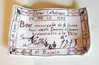 PLAQUE EN CERAMIQUE BON COMMERCABLE 10 LIVRES ARMEE CATHOLIQUE SERIE A. STOFFLET