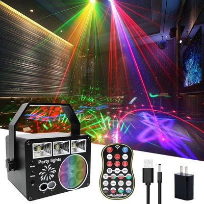 3 in 1 Multi-Functional Effect Sound-Activated Stage Light RGBY LED GOBO Stro...
