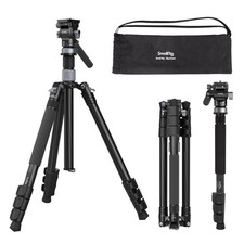 63" Video Travel Tripod, Carbon Fiber Tripod with Quick Release Fluid Head, L...
