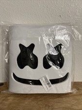Marshmello DJ Halloween Full Head Mask LED Light Up Cosplay White Costume