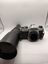 Pentax K1000 35mm SLR Film Camera w/ Cambron 400mm f/6.3 Telephoto Lens
