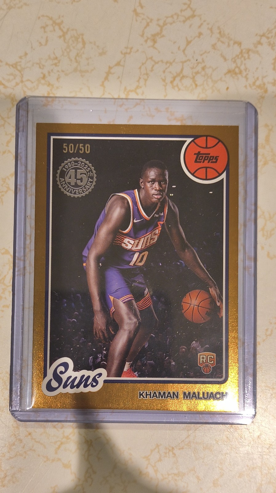 2025-26 Topps - 1980-81 Topps Basketball Khaman Maluach #80BK-57 Gold 50/50 (RC)