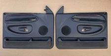 98 99 00 01 02 Ram Pickup Truck AGATE WOODGRAIN Cloth Power Door Trim Panel SET