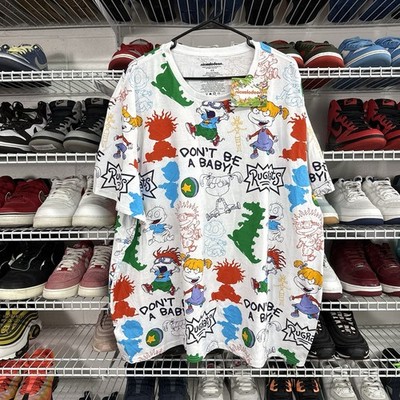 NWT Nickelodeon Rugrats All Over Print Graphic Tshirt White Mens Size 4X