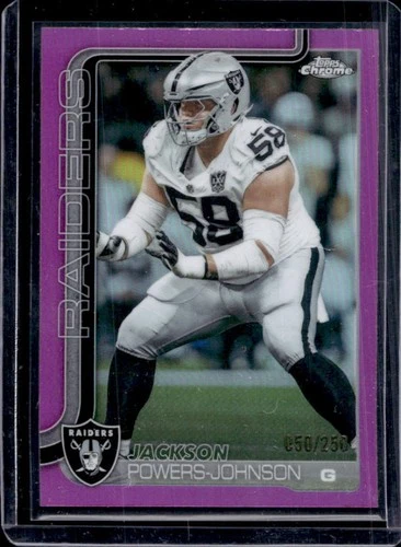 2025 Topps Chrome Jackson Powers-Johnson Pink Refractor #/250 Raiders