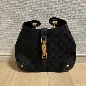 Mini sac à main GUCCI toile cuir noir du Japon