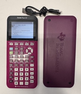 Texas Instruments TI 84 Plus CE Pink Graphing Calculator w/Charging Cord TESTED