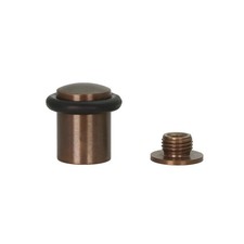 EVI Door Stops Rustic Brass Floor Screw Fastening Protector Rubber 0.79x1.14