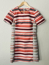 NEW Anthropologie $228 Hutch Brixton Striped Dress Orange Motif Sz Small