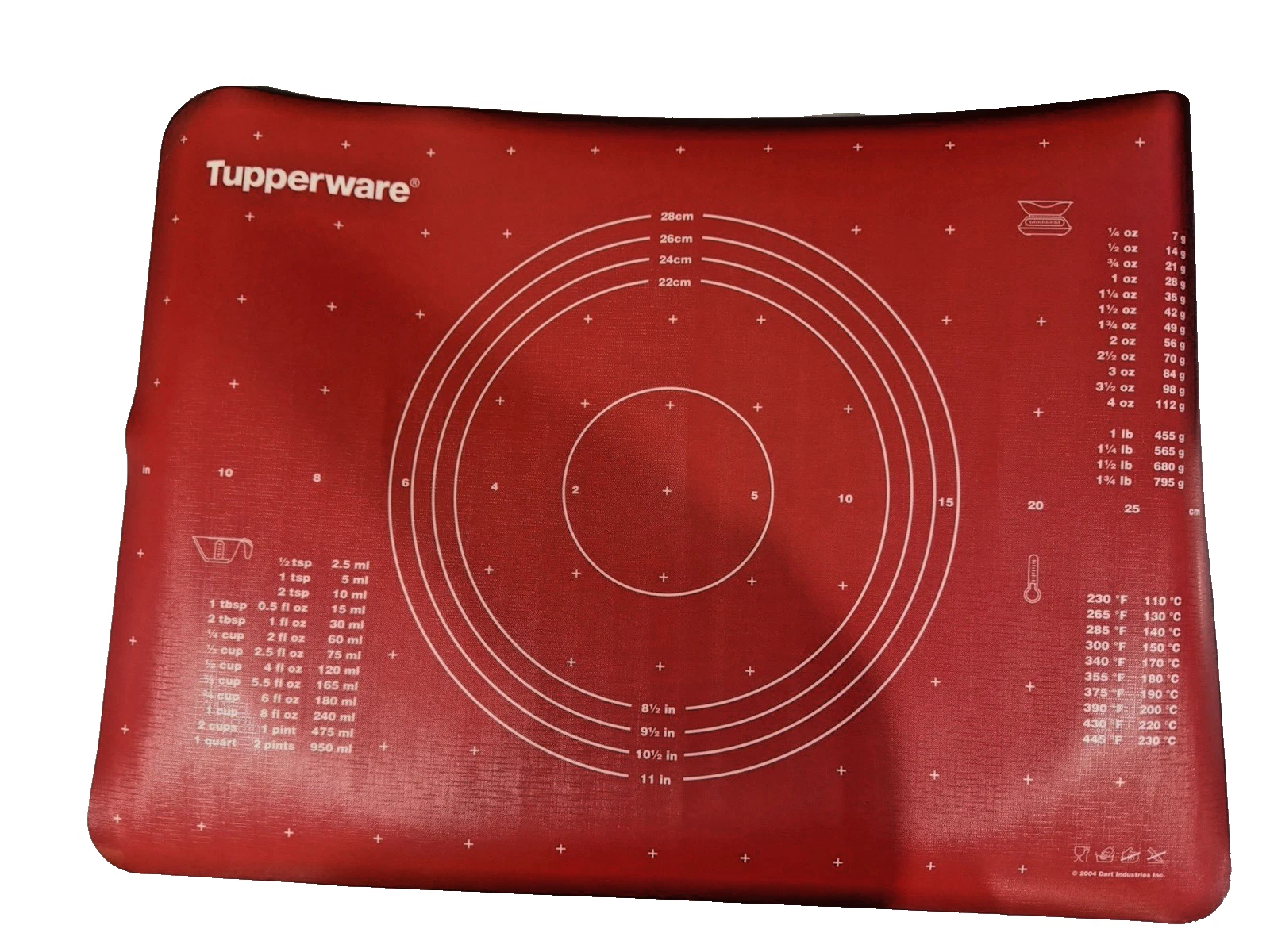 Tupperware Pastry Sheet/Mat ~ Pie/ Cookie 18 x 25" Red NEW