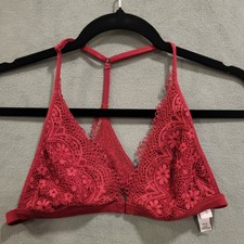 Victoria's Secret Front Clasp Red Lace Body by Victoria Bralette Size Medium