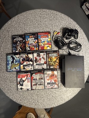 Sony PlayStation 2 PS2 Fat Console Bundle 10 Games Controller Tested Working
