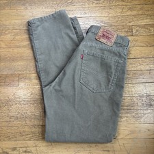 Vintage Levi's 505 Corduroy Mens 34x30 Tan Regular Straight Chino Pants 2000 Y2K