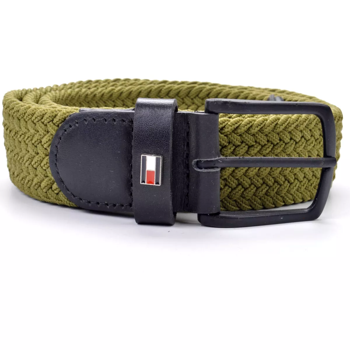 BNWOT Tommy Hilfiger Denton Braided Webbing Cords Belts Mentor Olive Green  SUPER