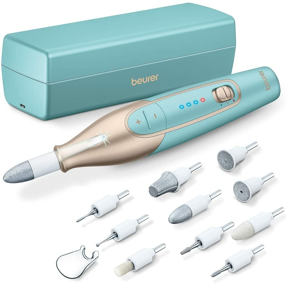 Beurer MP 84 Set de manicura/pedicura lima de uñas eléctrica con batería...