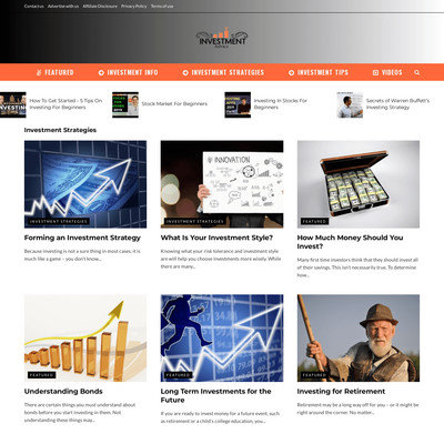 Investment Blog WordPress Website Adsense & Clickbank Ready Mobile Compatible
