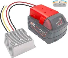 18V to 12V Step down Converter Aadpter for Milwaukee M18 Batteries, DC 18V to DC