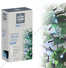 100 LED Battery Operated Fairy Lights Warm White StringTree Timer Indoor Outdoor