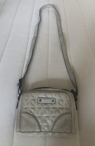 Women's Nicole Miller New York Small Crossbody Bag Grey Leopard Lining Pockets