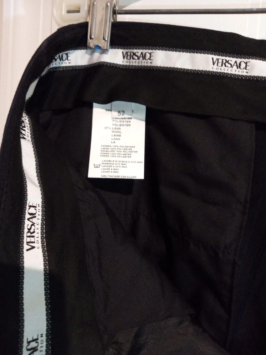 pantalone versace uomo 52 colore grigio righe