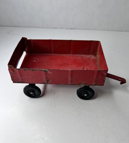 Vintage The Ertl Co Pressed Steel Red Farm Wagon Made in USA