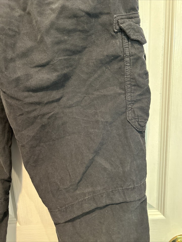 American Eagle Baggy Jogger Pants Cargo Black Corduroy Women's Size 0