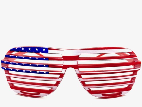 Classic Retro PATRIOTIC SHUTTER Shades SUN GLASSES USA American Flag Show Pride - Picture 4 of 8