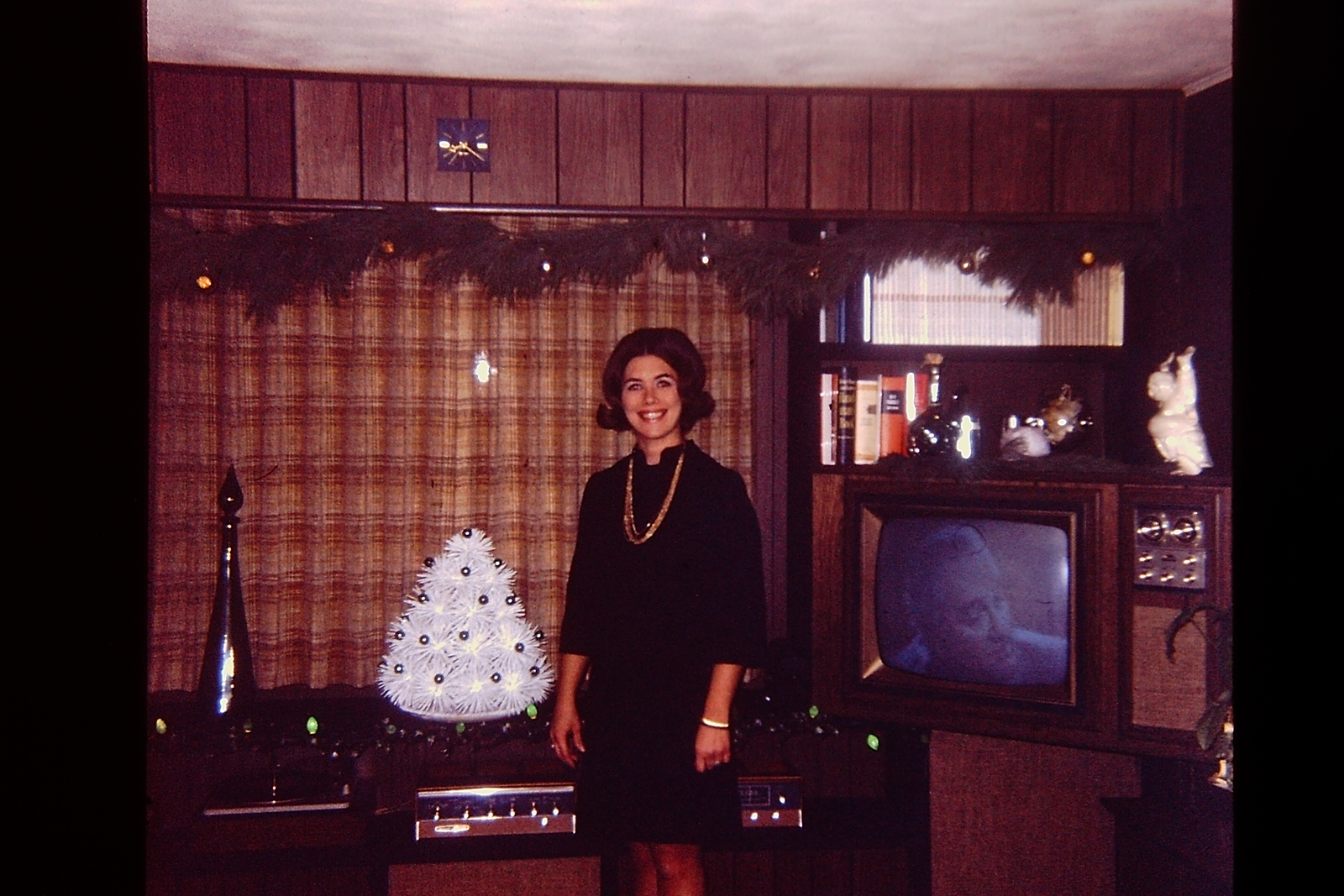 1960s Slideshow Vintage Found 1960s Slide Photo Cozy Holiday Scene with Old TV and ...