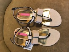 ISAAC MIZRAHI - BEIGE BLACK SLIPPERS - 7