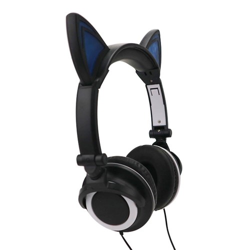 Cute Cat Ear Headset LED Glowing Lights Headphones Earphone Adjustable Headband - Picture 5 of 8