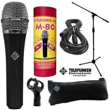 Telefunken M80 Dynamic Microphone STANDARD  XLR Cable and a Mic Stand
