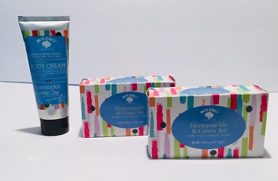 Lot Of 3 Bolero Of Beverly Hills Honeysuckle & Green Tea Bar Soap & Body Cream