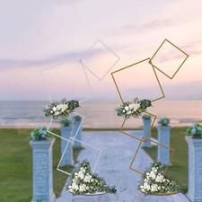 Wedding Backdrop Stand Circle and Square , Detachable 4 Tier Flower Frame Decor