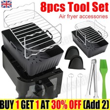 8PCS Silicone Air Fryer Liner Racks Accessories Set for Ninja·Dual SL400UK AF400