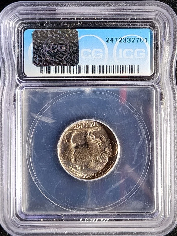 1938 D BUFFALO INDIAN 5C NICKEL ICG MS 66 LUSTROUS BRILLIANT. OUR T5241 - Image 2 of 4