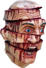 Halloween BLOODY SLICED Adult Latex Deluxe Mask Ghoulish Productions