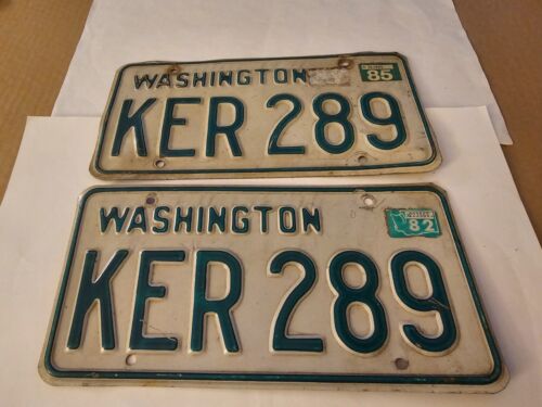 1968-1982 WASHINGTON LICENSE PLATE PAIR 1982 TAG KER 289 CAR TRUCK STATE VEHICLE - Picture 2 of 13