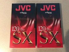 JVC VHS Tapes T-120 SX High Performance Blank VHS Tapes - Lot of 2