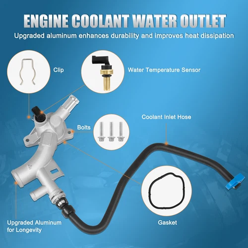 Engine Coolant Water Outlet W/ hose for Holden Barina Cruze Trax TM JH TJ 1.4 i - Picture 2 of 11